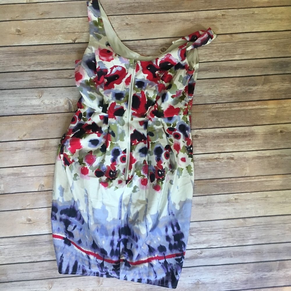 Alyn Paige Colorful abstract dress Zip Front